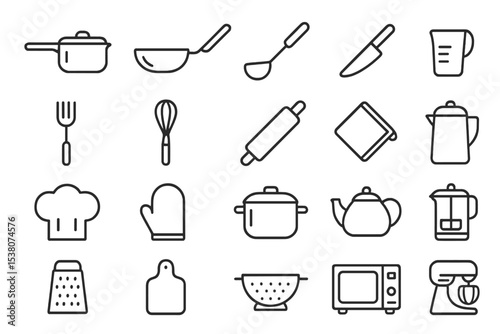 Kitchen utensils and tools arranged in a neat layout showcasing essential cooking items for home chefs