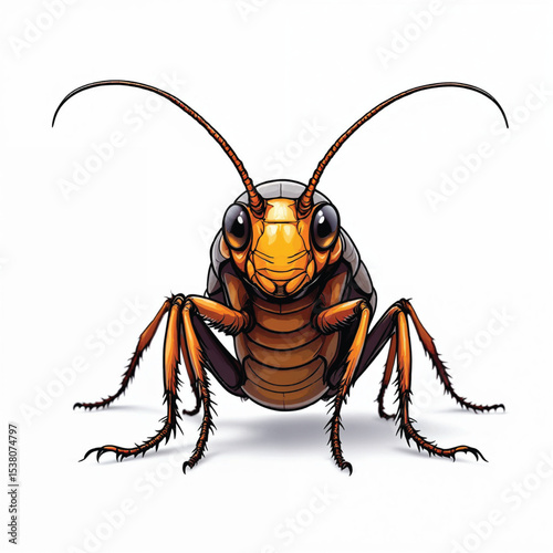 Cockroach cartoon vector illustration isolated