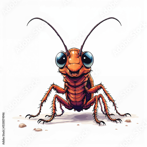 Cockroach cartoon vector illustration isolated