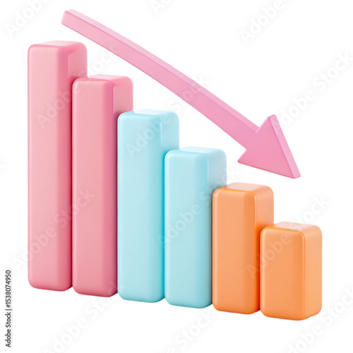 3d pastel bar graph showing decline isolated on transparent background Free Download 3d pastel bar graph showing decline isolated on transparent background - GFXLoad