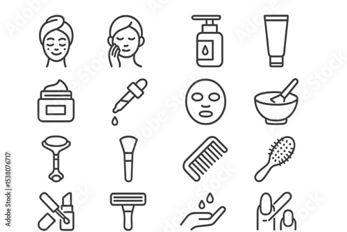 Various skin care and beauty tools arranged for daily beauty routine