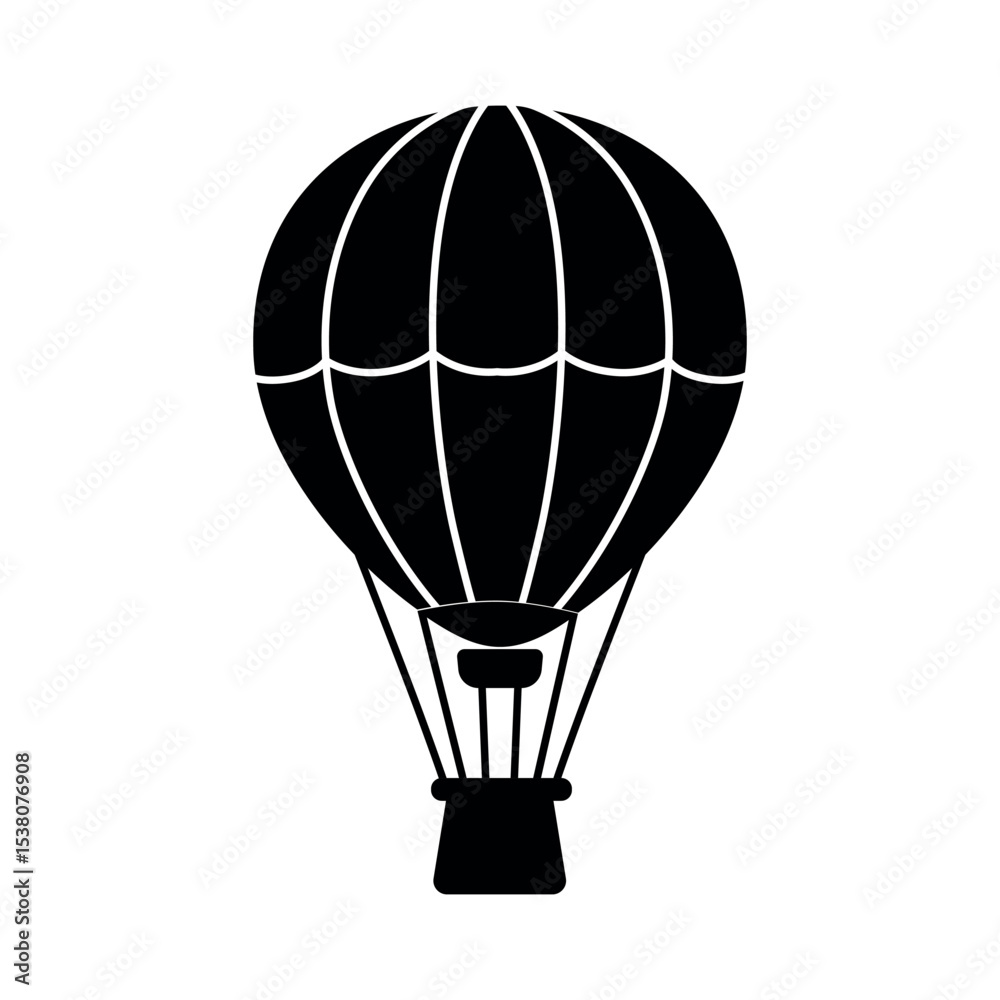 Obraz premium Air balloon logo, simple travel adventure icon