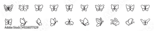 Butterfly Vector Doodle Set, Butterfly Vector Doodle Set, Vector illustration