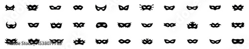 Collection of Black Masks, Carnival mask icon set
Carnival mask icon set vector design. Vector illustration