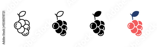 Grapes icon sheet multiple style collection