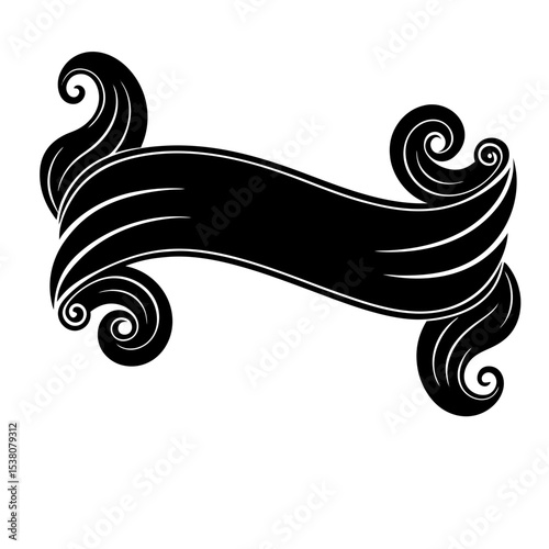 Curly swish tails for retro banner