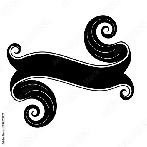 Curly swish tails for retro banner