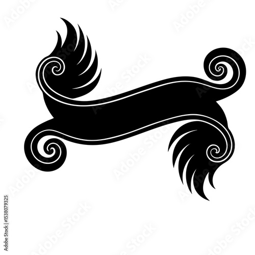 Curly swish tails for retro banner