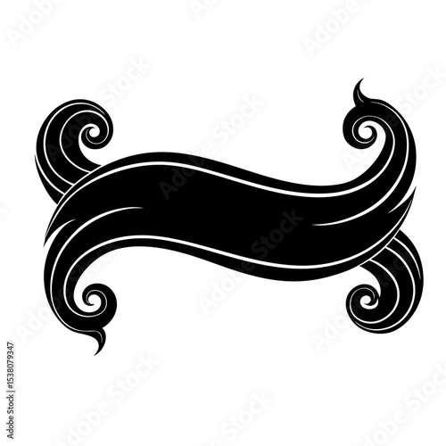Curly swish tails for retro banner
