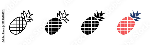 Pineapple icon sheet multiple style collection