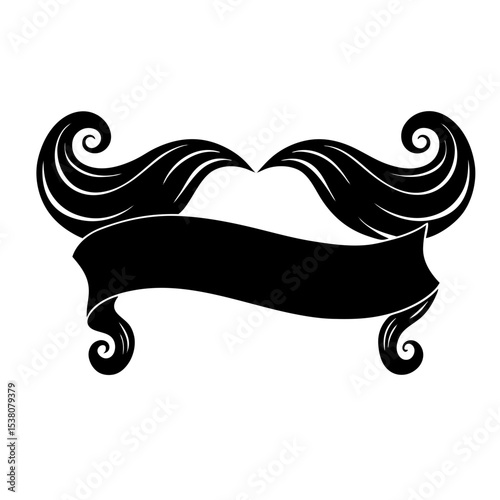 Curly swish tails for retro banner