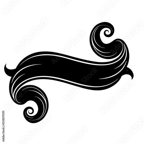 Curly swish tails for retro banner