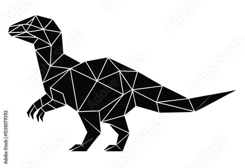 Geometric dinosaur low poly silhouette vector illustration modern