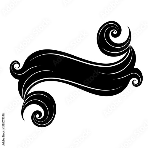 Curly swish tails for retro banner