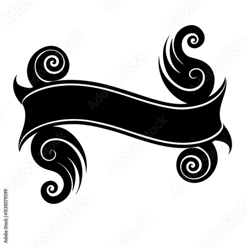 Curly swish tails for retro banner