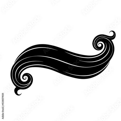 Curly swish tails for retro banner