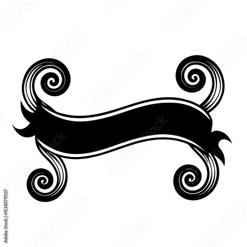 Curly swish tails for retro banner