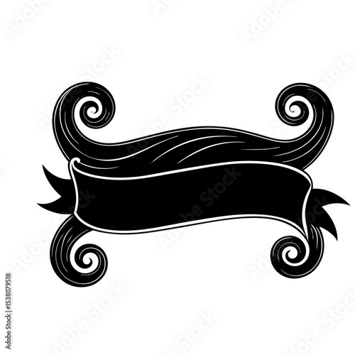 Curly swish tails for retro banner