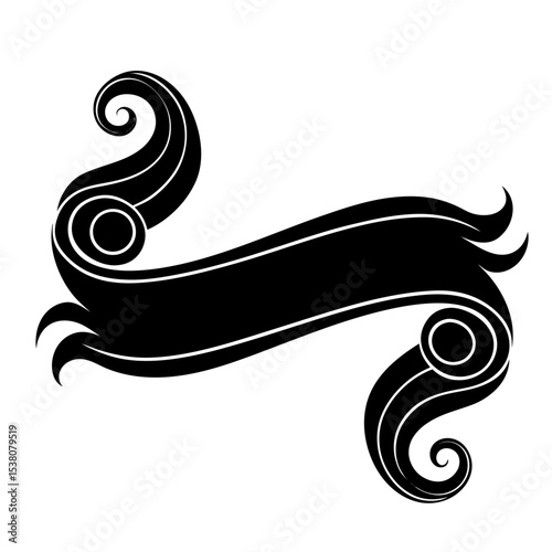 Curly swish tails for retro banner