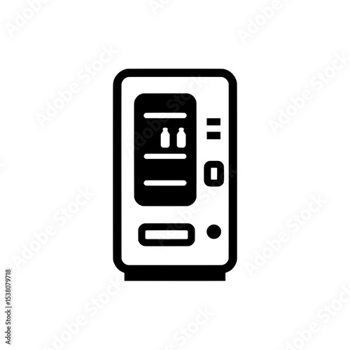 Vector icon of a beverage cooler or drink vending machine with visible compartments, representing chilled refreshments or automated drink dispensers.