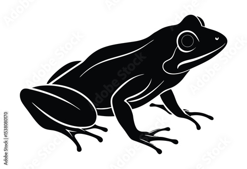 frog silhouette vector illustration simple frog icon flat design photo