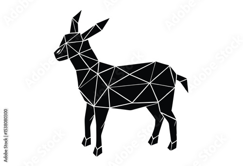 Geometric goat silhouette polygonal style vector illustration modern abstract animal design