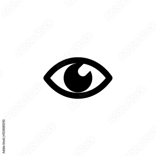 Outline eye icon with detailed iris and eyelid, symbolizing vision, sight, awareness, or visual observation.