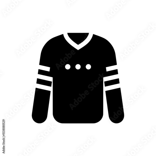 Long-sleeved pullover sweater icon with button collar and sleeve details, representing casual winter or fall fashion.