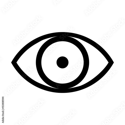 Eye vector icon. Human eyes, vision and view illustration sign. Eye web icon. Visible, sleep and medicine supervision observe, lens or cry symbol.