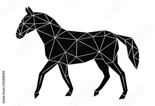 Geometric horse polygonal style silhouette vector art modern abstract animal design illustration