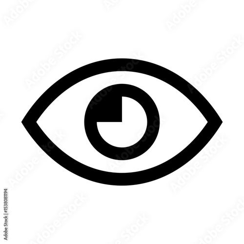 Eye vector icon. Human eyes, vision and view illustration sign. Eye web icon. Visible, sleep and medicine supervision observe, lens or cry symbol.