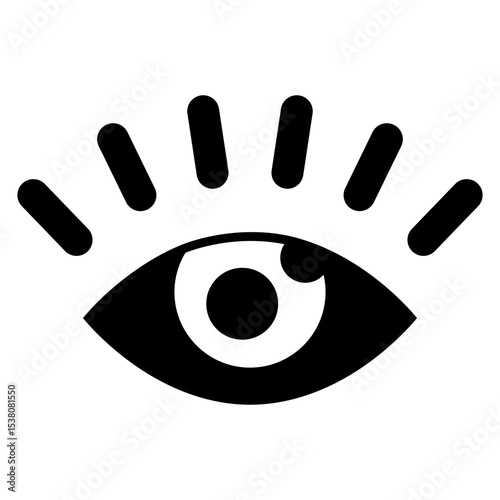 Eye vector icon. Human eyes, vision and view illustration sign. Eye web icon. Visible, sleep and medicine supervision observe, lens or cry symbol.