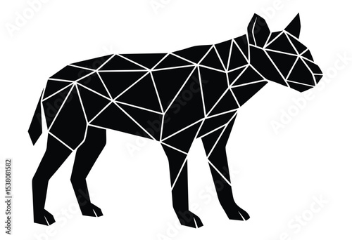 Hyena low poly silhouette vector illustration for wildlife design and geometric animal
