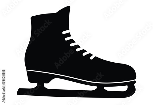 Minimalist ice skate silhouette flat icon vector illustration for sport