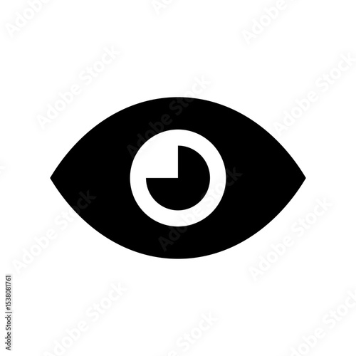 Eye vector icon. Human eyes, vision and view illustration sign. Eye web icon. Visible, sleep and medicine supervision observe, lens or cry symbol.