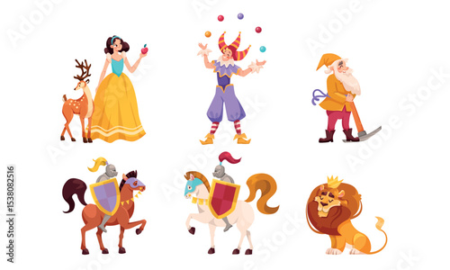 Delightful and Whimsical Fairy Tale Characters Illustrated in Pixel Art Style and Design