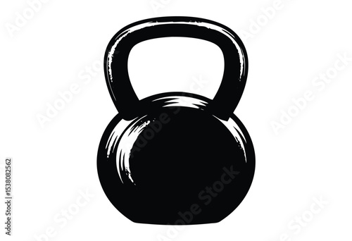 Simple kettlebell silhouette vector icon flat design fitness equipment gym workout symbol