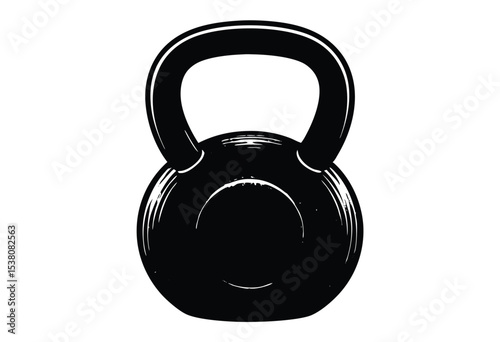 Kettlebell silhouette vector illustration simple flat icon gym fitness equipment design