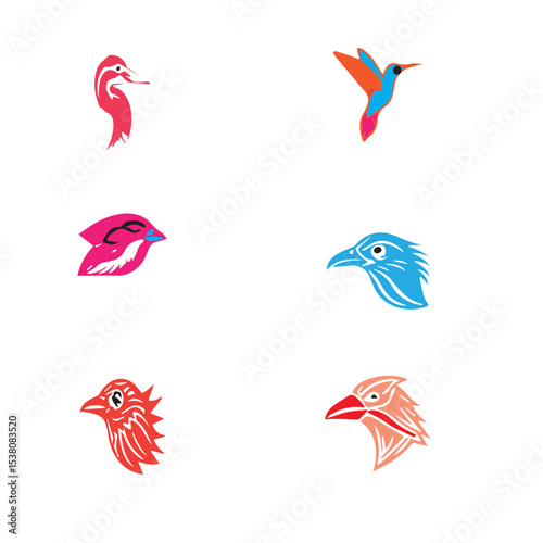  Nice Colorful Birds Vector set 
