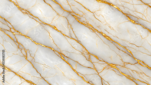 Abstract White Marble Texture with Golden Veins Detailed High Resolution Background