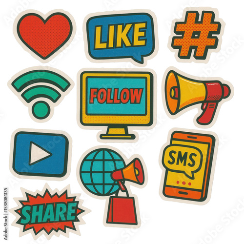 set of internet and communication set isolated on transparent background