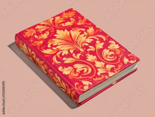 Red book with orange and yellow flowers on the cover