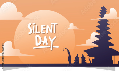 banner template for nyepi in Bali called silent day