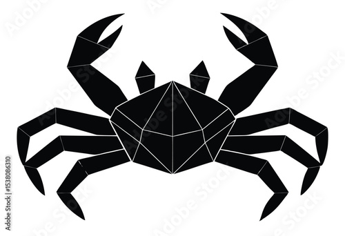 Abstract polygonal crab silhouette geometric style vector art