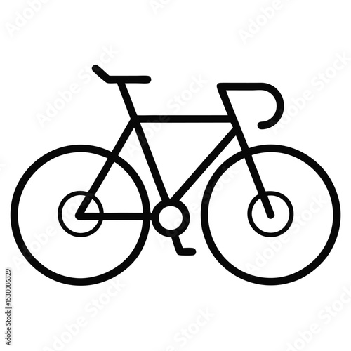 bicycle outline icon vector isolated on white background