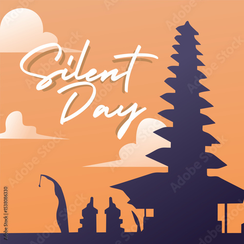 banner template for nyepi in Bali called silent day