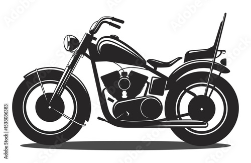 Motorcycle in black silhouette style vector art

