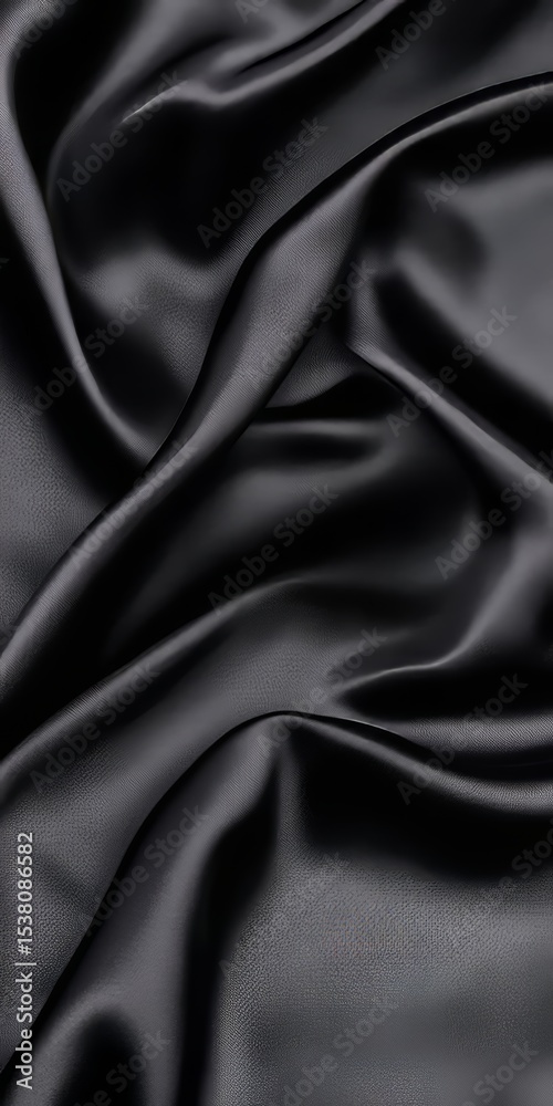 Fototapeta premium Dark Elegance Unveiled A Captivating Black Fabric Drapes Sensuously, Exuding Luxury and Style
