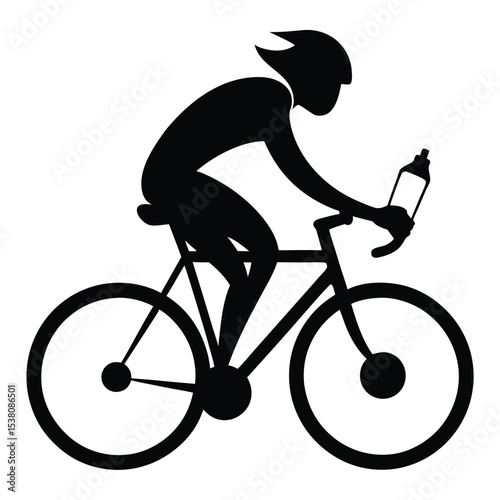 silhouette of a man riding a cycle