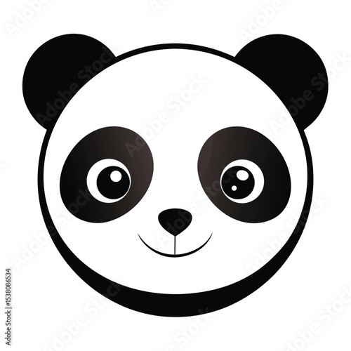 panda face vector icon isolated on white background